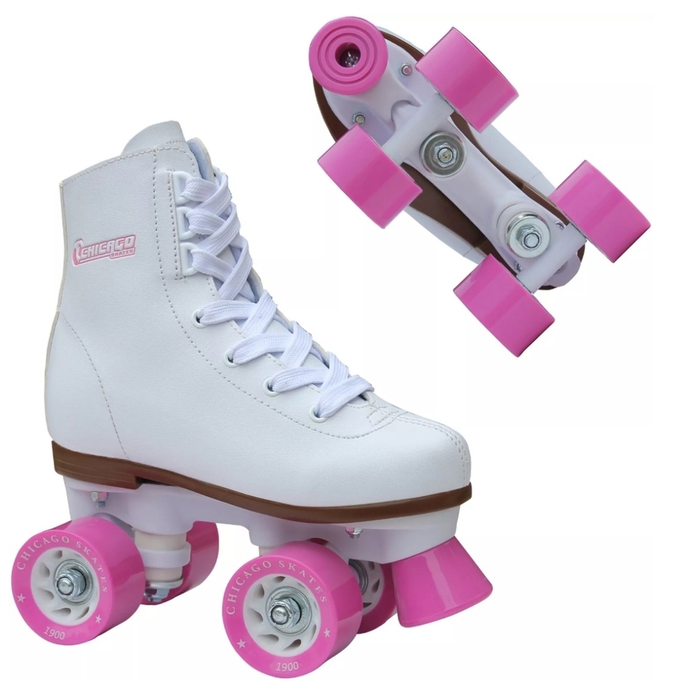 NEW Chicago Skates Girls Rink Skate Roller Skates White with Pink Wheels
